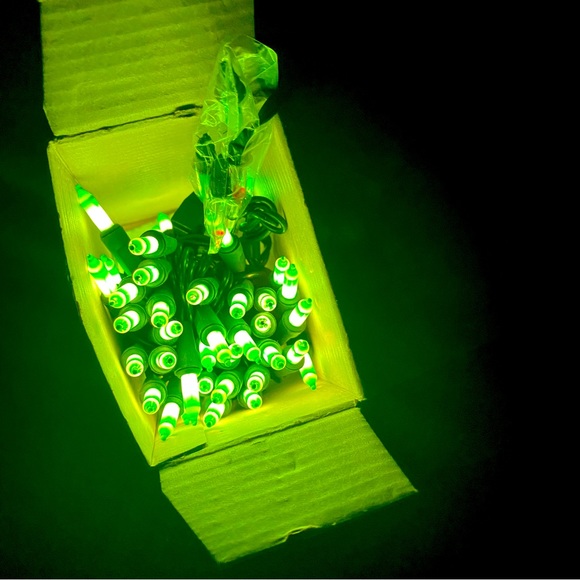 70 Green Mini Light 14.37’Ft Black Wire Lighted Length String Halloween Lights - Picture 7 of 8